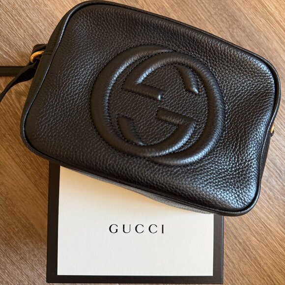 Gucci Soho Disco Black Leather Small Crossbody Bag (used) - Picture 1 of 12